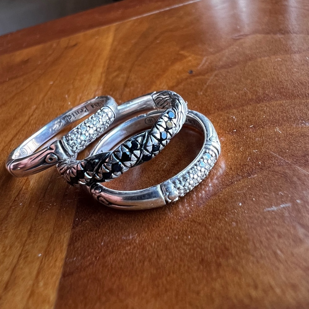 John Hardy sapphire rings (set of three)